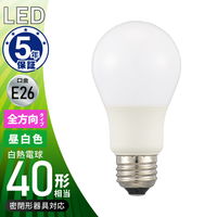 オーム電機 LED電球 E26 40形相当 昼白色 LDA4NGAG59 1個