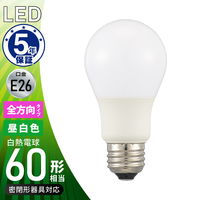 オーム電機 LED電球 E26 60形相当 昼白色 LDA6NGAG59 1個