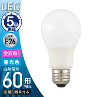 オーム電機 LED電球 E26 60形相当 昼光色 LDA6DGAG59 1個