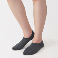 無印良品 レディース 婦人 足なり直角 薄手 浅履きスニーカーイン ２３～２５ｃｍ ダークグレー 良品計画