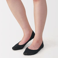 無印良品 レディース 婦人 脱げにくい 綿混 フットカバー つま先ワイド ２３～２５ｃｍ 黒 良品計画