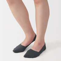 無印良品 レディース 婦人 つま先に縫い目のない 深履きフットカバー かかと滑り止め付き ２３～２５ｃｍ ダークグレー 良品計画