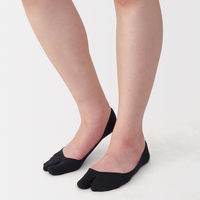 無印良品 レディース 婦人 かかと滑り止め付き たび型フットカバー ２３～２５ｃｍ 黒 良品計画