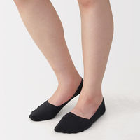 無印良品 レディース 婦人 つま先に縫い目のない 深履きフットカバー かかと滑り止め付き ２３～２５ｃｍ 黒 良品計画