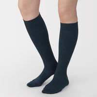 無印良品 レディース 婦人 足なり直角 むくみを防ぐ 着圧ハイソックス 一般医療機器 ２３～２５ｃｍ ダークネイビー 良品計画