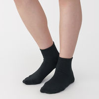 無印良品 レディース 婦人 足なり直角 ショート丈靴下（４足組） ２３～２５ｃｍ 黒 良品計画