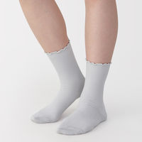 無印良品 レディース 婦人 足なり直角 履き口やわらか レーヨン混メロウ 靴下 ２３～２５ｃｍ ライトシルバーグレー 良品計画