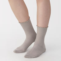 無印良品 レディース 婦人 足なり直角 履き口やわらか レーヨン混メロウ 靴下 ２３～２５ｃｍ ペールブラウン 良品計画