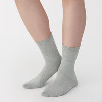 無印良品 レディース 婦人 足なり直角 履き口やわらか 三層 靴下 口ゴムなし 再生コットン ２３～２５ｃｍ グレー 良品計画