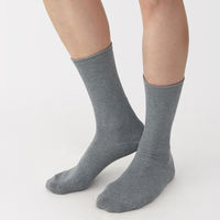 無印良品 メンズ 紳士 足なり直角 足首に沿う ビジネス靴下 再生コットン ２５～２７ｃｍ ミディアムグレー 良品計画
