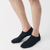 無印良品 メンズ 紳士 足なり直角 スニーカーイン 無地 ２５～２７ｃｍ ネイビー 良品計画