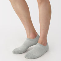 無印良品 メンズ 紳士 足なり直角 パイル編み スニーカーイン 無地 杢色 ２５～２７ｃｍ グレー 良品計画