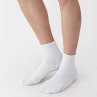 無印良品 メンズ 紳士 足なり直角 ショート丈靴下（４足組） ２５～２７ｃｍ 白 良品計画