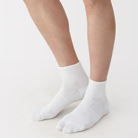 無印良品 メンズ 紳士 足なり直角 たび型ショート丈靴下 ２５～２７ｃｍ 白 良品計画