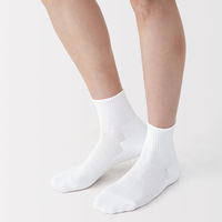 無印良品 メンズ 紳士 足なり直角 パイル編み ショート丈靴下 無地 ２５～２７ｃｍ 白 良品計画
