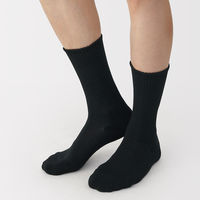 無印良品 メンズ 紳士 足なり直角 パイル編み 靴下 ２５～２７ｃｍ 黒 良品計画