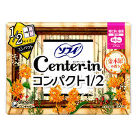 ナプキン 生理用品 ソフィ センターインコンパクト 1/2 金木犀の香り 特に多い昼用 羽つき 24.5cm 1セット (16枚×6パック)