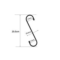 ユメミグサ S字フック　　φ5x200ｍｍ　ブラック　PE被膜鉄線 OSー24BK　1個
