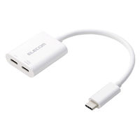 USB-C変換アダプタ 100W PD急速充電 4K映像 (C to C×2) 白 ECAD-C2CPD100WH エレコム 1個（直送品）