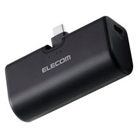 モバイルバッテリー 5000mAh 直挿し USB-C端子一体型 ブラック EC-C28LBK エレコム 1個（直送品）