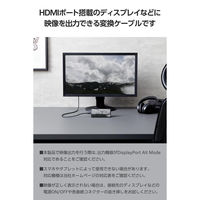 USB-C HDMI 変換ケーブル 2m 柔らかく取り回しやすい 黒 ECMPA-CHDMIY2B2 エレコム 1個（直送品）