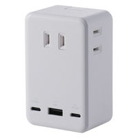 USBタップ 3個口 コンセント直挿し 67W USB-C×2 USB-A×1 白 ECT-43-3AC2WH エレコム 1個（直送品）
