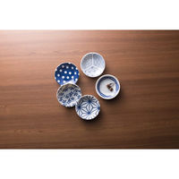 山勝 美濃陶苑 染小紋 小皿5枚揃 25-6374-040 1箱（直送品）
