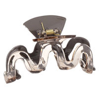 ヘアクリップ　ウェーブバイカラーバンスクリップ ブラウン 1セット（1個×2） LAKOLE/ラコレ