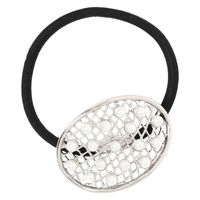 プチパール付きヘアゴム シルバー 1セット（1個×2） LAKOLE/ラコレ