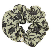 ボタニカル柄シュシュ グリーン 1セット（1個×2） LAKOLE/ラコレ