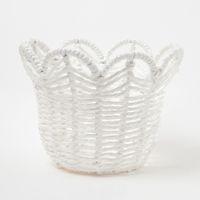 FLOWERバスケット(M) ホワイト LAKOLE/ラコレ