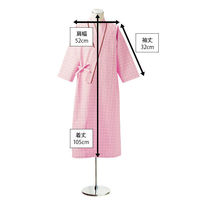 住商モンブラン 患者衣 浴衣式 （男女兼用 8分袖） ピンク S 59-445（わけあり品）