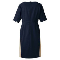 フォーク おもてなしワンピース　3021SC　 ダークネイビー×エクルベージュ 3L 1枚（わけあり品）