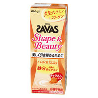 SAVAS(ザバス) シェイプ＆ビューティー　キャラメル風味　1セット（1本（200ml）×24）　ソイプロテイン　コラーゲン