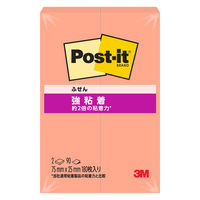 スリーエム(3M) ポストイット ふせん 付箋 強粘着 ノート 75mm×25mm パパイヤフィズ 500SS-FZ 1パック（2冊入）×3
