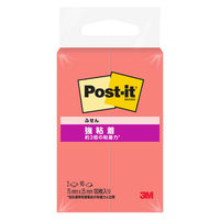 スリーエム(3M) ポストイット ふせん 付箋 強粘着 ノート 75mm×25mm グアバ 500SS-GU 1セット（1パック（2冊入）×5）
