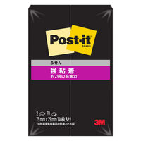 スリーエム(3M) ポストイット ふせん 付箋 強粘着 ノート 75mm×25mm ブラック 500SS-BK 1パック（2冊）×10