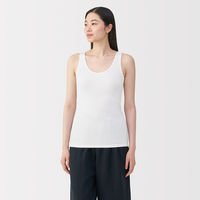 無印良品 レディース 婦人 リブ編みタンクトップ 婦人Ｍ 白 良品計画