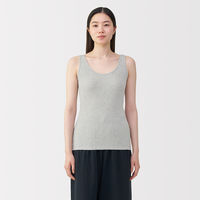 無印良品 レディース 婦人 リブ編みタンクトップ 婦人Ｌ グレー 良品計画