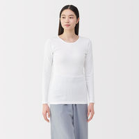 無印良品 レディース 婦人 フライス編みクルーネック長袖Ｔシャツ 婦人Ｍ 白 良品計画