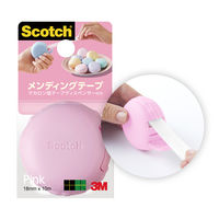 スリーエム(3M) スコッチ メンディングテープ マカロン型テープディスペンサー付 小巻 巻芯径25mm ピンク 幅18mm×長さ10m 1巻