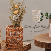 アビテ 花瓶 ラタンガラスベース Sサイズ ガラス ホワイト 411398 1個（直送品）