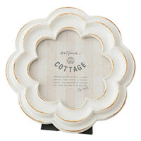 東京かんかん フォトフレーム フラワーフォトフレーム 卓上 直径14.5cm ホワイト 445285 1個（直送品）