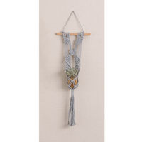 アビテ 鉢カバー マクラメ ハンギングプランター A 壁掛け グレー 446202 1個（直送品）