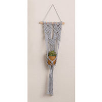 アビテ 鉢カバー マクラメ ハンギングプランター B 壁掛け グレー 446204 1個（直送品）