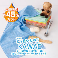 成願 ミニバスタオル KAWAC カピバラの毛のように早く乾くタオル 約 45×110cm ブルー 476691 1個（直送品）
