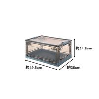 【収納バケツ】 ユメミグサ 扉付き 折りたたみコンテナ ブルー(青)M HX-777A 1個