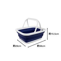 【収納バケツ】 ユメミグサ 折り畳みバケツ 角型 ネイビー/ホワイト(紺白)10L PR-120Z 1個