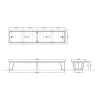 【軒先渡し】ニシキ工業  大型会議テーブル  幅4800×奥行1200×高さ720mm  オフホワイト  AJP-B4812W-OW  1台（直送品）