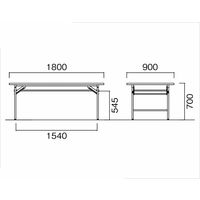 【軒先渡し】折り畳み会議テーブル  幅1800×奥行900×高さ700mm  ライトバーチ  AKT-D1890T-LB  1台（直送品）